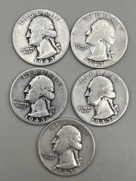 5 Beautiful 1943 Washington Quarters