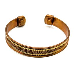Vintage Ornate Copper Tone Cuff Bracelet