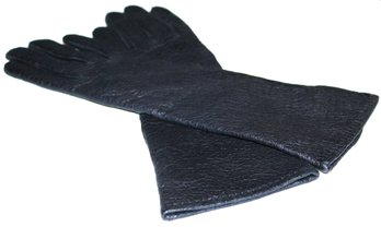 Fine Black Leather Dress Gloves Ladies Size 7 By Fownes