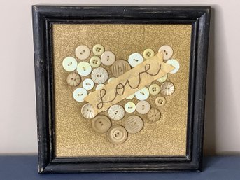 Button Love Framed Art