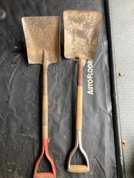 2 Short Handled Flat Shovels Dragonfly And Featherweight Tempered 2