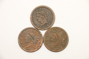 Lot Of 3 Large Cent Coins