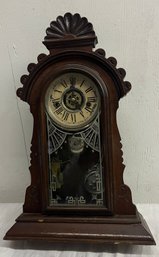 Walnut Mantle Clock Ca. 1900