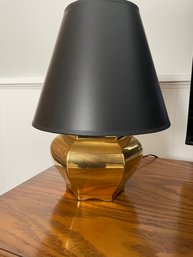 Black Shade Gold Colored Base Table Lamp