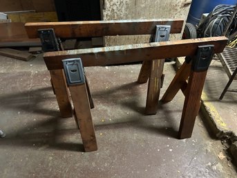 Pair Of Wood Sawhorses