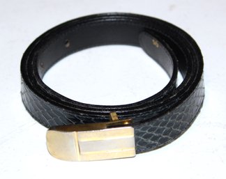 Genuine Wipsnake Snake Skin Black Florence Italy Ladies Belt 37' Long