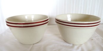 2 Ascot White 'Sienna' Cookware Banded Bowls