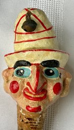 1940-50's  Papier-Mache Jester Clown Bell On Cap  Bottle Cork Stop (READ Description)