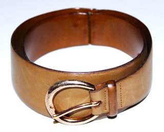 Fine Leather Designer Belt F.LLI CLEMENTE FIRENZE Large Brass Buckle