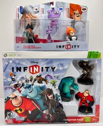 Disney Infinity XBox 360 Starter Pack Video Game Set & 3 Disney Infinity Villain Figurines, New