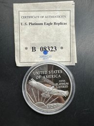 American Mint U.S. Platinum Eagle Replica 1997 $100 Eagle Replica Platinum Layered