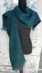 Teal Wool Shawl/ Scarf