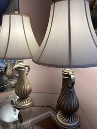 Pair Of Stunning Side Table Lamps With Bulbs And Shades