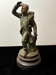 Original Franco-Prussian War Era French Soldier Statue The Return