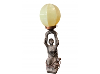 Vintage Art Deco Bronze Figural Lamp