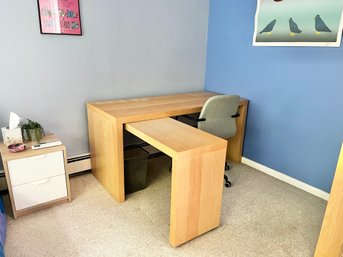 IKEA Malm Maple Desk With Pull-out Panel