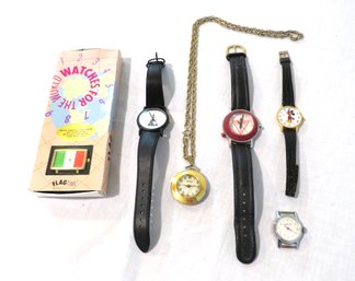 Lot Of Novelty Wristwatches Italy Cinderella Mickey Mouse