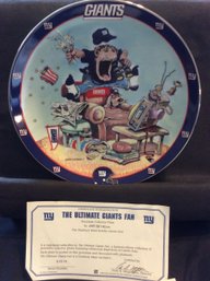 Danbury Mint New York Giants The Ultimate Fan Collector's Plate - M