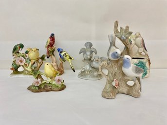 Lot Of Porcelain Bird Statuary Including Lefton & Chelsea House (6)