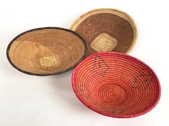 A Trio Of Vintage African Baskets From Botswana