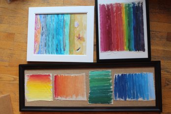 3 Colorful Wall Art Frames 12x35 And 2 Of 13x17
