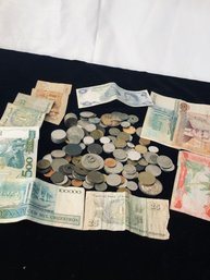 Foreign Currency And Coins Lot