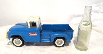 Vintage RARE 1960s Buddy L Pressed Steel Blue White Ford Pick Up Truck