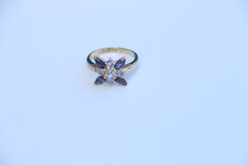 Vintage 10k Yellow Gold Purple Stone Ring Size 7