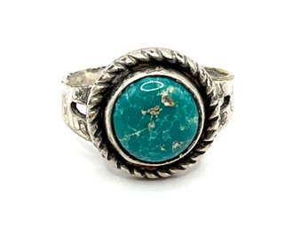 Vintage Sanford Southwestern Style Turquoise Color Ring, 5.5