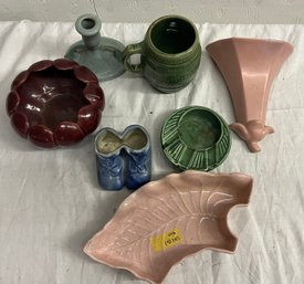 Seven Small Pieces Of Art Pottery