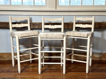 A Charming Set Of Three Vintage Counter Stools