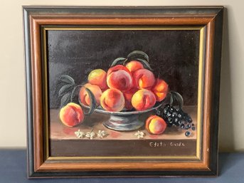 Fruit Signed Cusic Signed Oil On Board