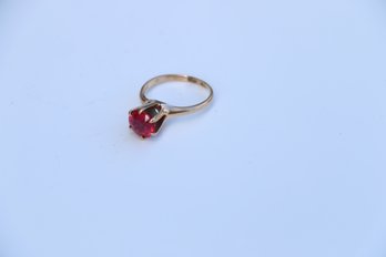 Vintage Otsby Barton 10k Gold Ruby Ring Size 6