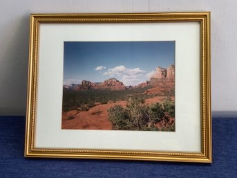 Framed Land Mark Photograph Of Canyons