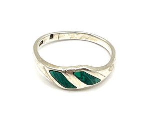 Vintage Sterling Silver Southwestern Turquoise Color Inlay Ring, Size 4