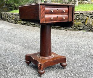 An Antique Empire Drop Leaf Side Table