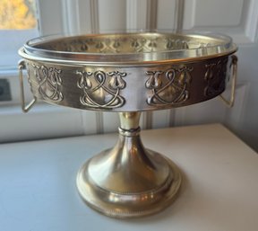 Art Nouveau Footed Bowl With Glass Insert