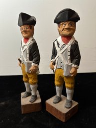 Wooden Hand Carved Colonial Soldiers