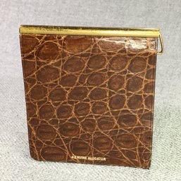 Beautiful Vintage Genuine Alligator Bill Fold - Leather Lined With Brass Clip - Leather Lined - High Quality