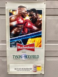 1991 Budweiser Boxing Poster Mike Tyson Vs Evander Holyfield Held At Caesars Palace.