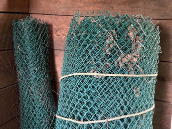 Barn Find! Two Coils Of Green Chain Link Fencing