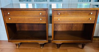 Pair Of Vintage Nightstands/side Tables On Feet By  Johnson-Carper