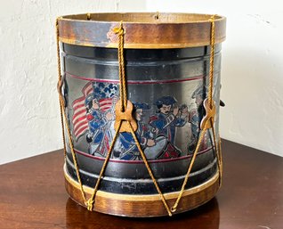 A Vintage Federal Drum Form Wastebasket