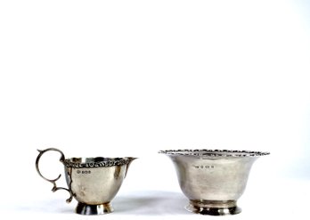 English Sterling Silver - Small Cup And Bowl