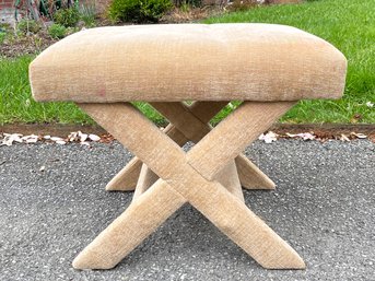 An Upholstered 'X' Bench