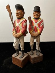 Wooden Hand Carved Red Coat Soldiers