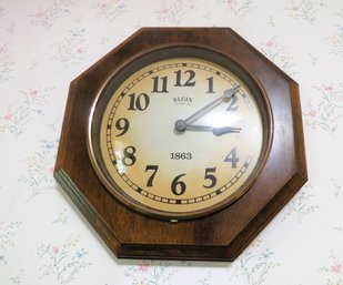 Vintage Elgin Wood Wall Clock