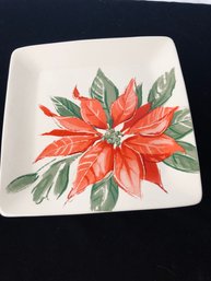 Poinsettia Stoneware Plate