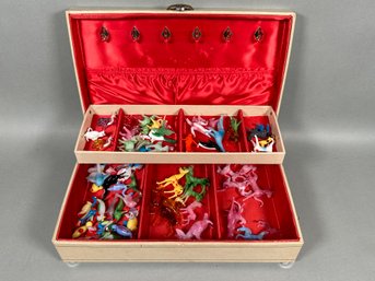 Miniature Glass Animals In Jewelry Box