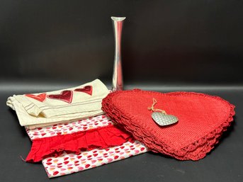 A Lot Of Love: Woven Heart Placemats, Table Runners & More